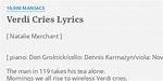 10,000 Maniacs’s Verdi Cries Lyrics