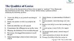Characteristics of Genius Personality