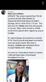 Dr Carrie Madej Plane Accident Video Viral on Twitter: Here Is What Happened