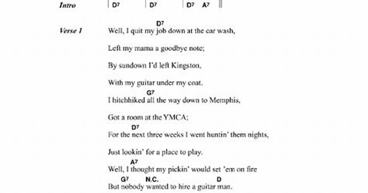 Elvis Presley’s Guitar Man Lyrics