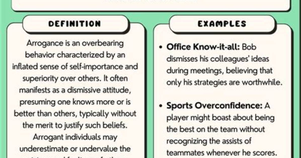 Examples of Arrogant Behavior