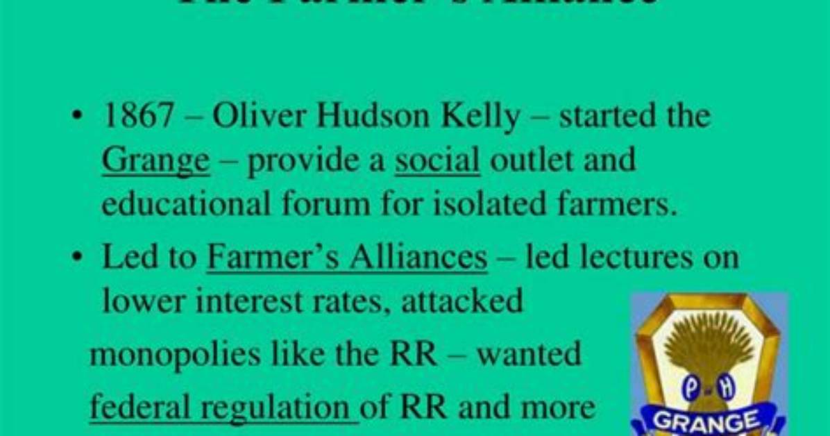 How Did Farmers Alliances Change the Way Small Farmers Operated
