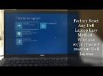 How Do I Factory Reset My Dell Latitude Tablet