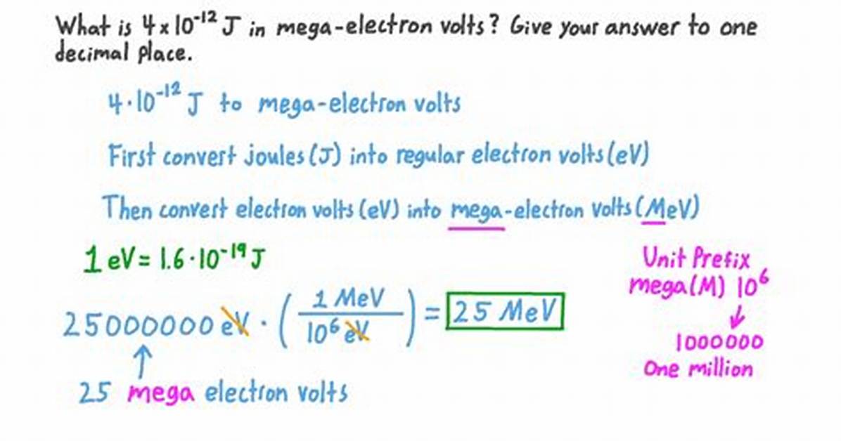 How Many Mega Electron Volts Are in a Joule
