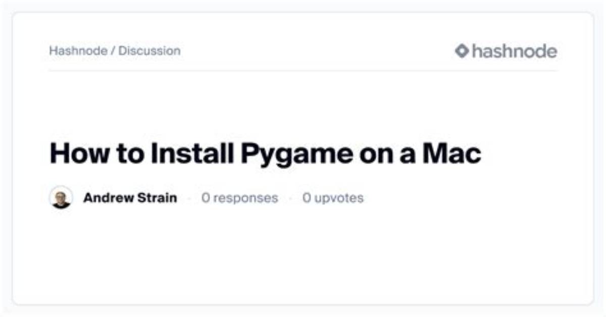 How to Install Pygame on Mac