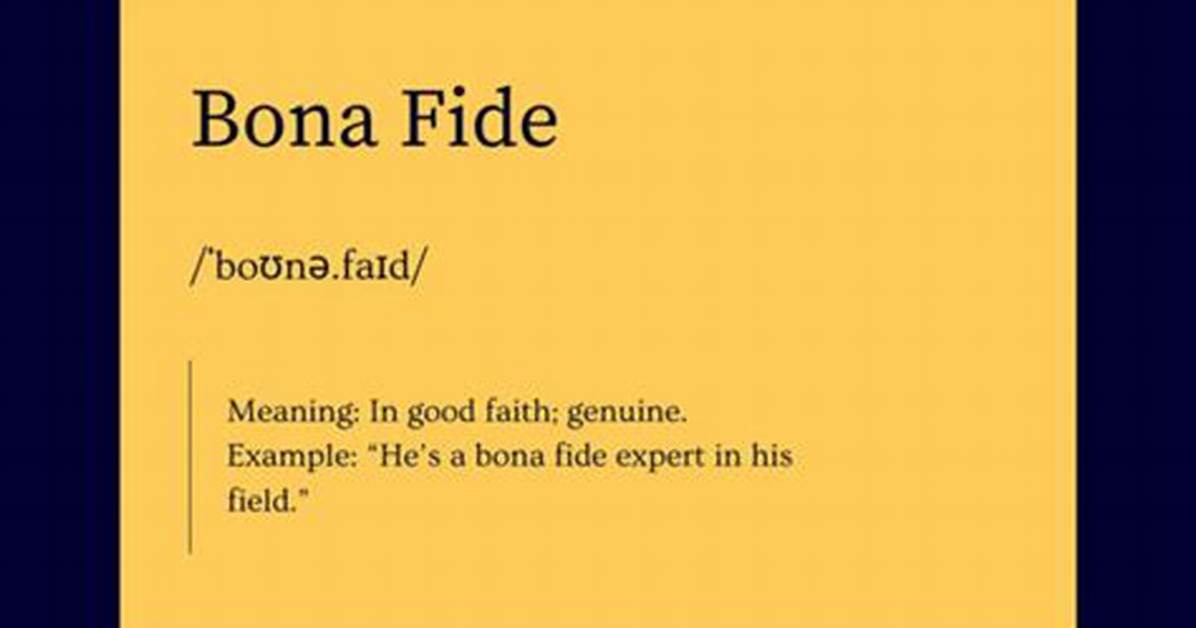 How to Pronounce Bona Fide