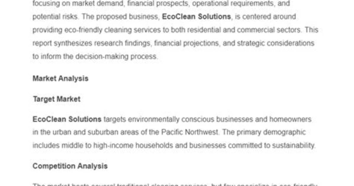 How to Write a Feasibility Report Sample