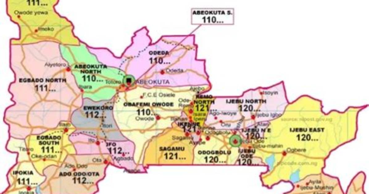 Imeko Afon Postal or Zip Codes (Ogun State)