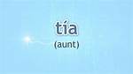 Is Tia Spanish for Aunt