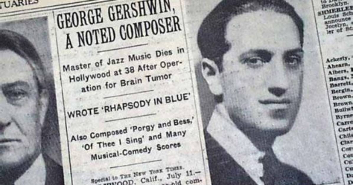 Pianist George Gershwin Cause of Death Was Glioblastoma, Last Words Fred Astaire Details