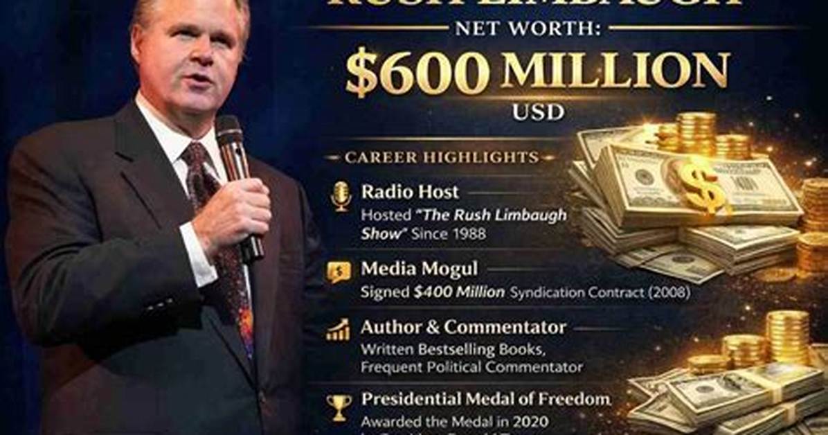 Rush Limbaugh’s Net Worth, Fact, Career, Awards, Biography & Life Story