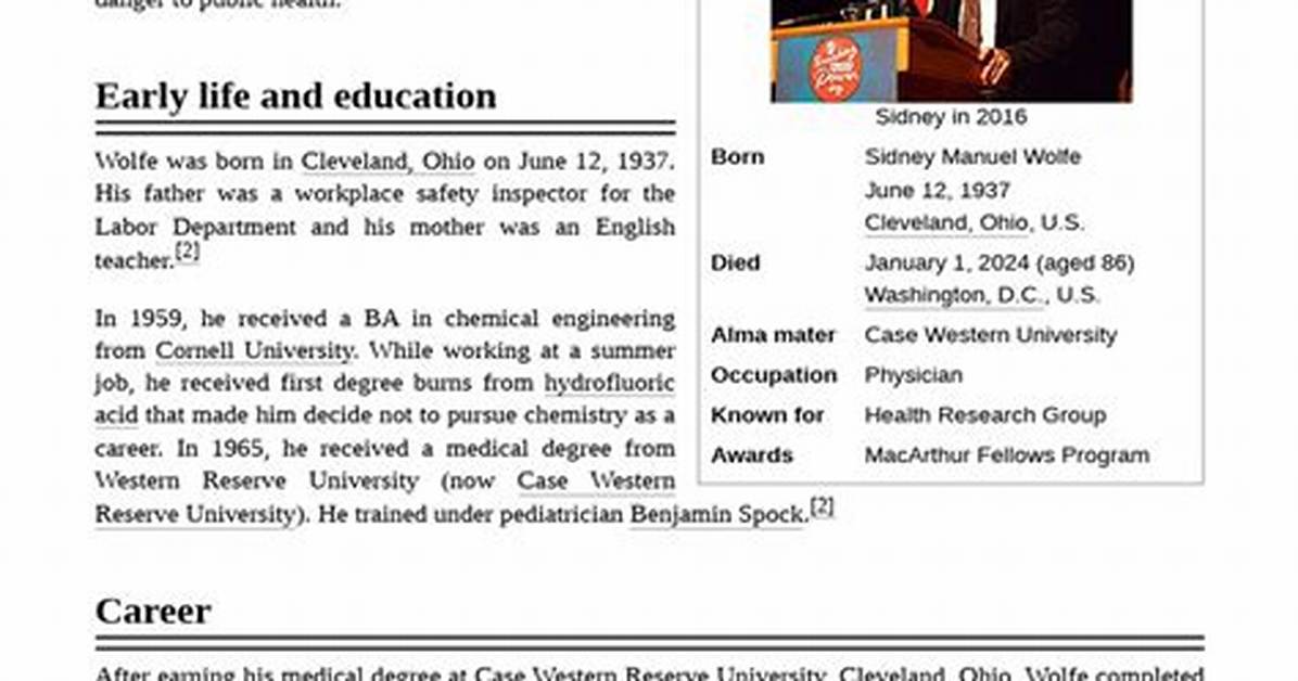 Sidney M. Wolfe Wife: Was Sidney M. Wolfe Married?