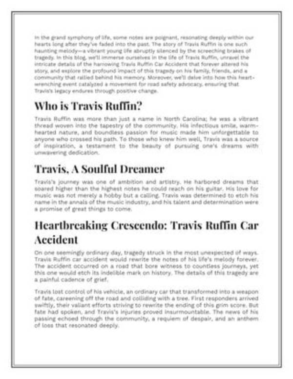 Travis Ruffin Car Accident: How Did Travis Ruffin Die?