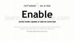 What Is the Definition of Enable