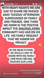 Who Was Ebi Nurse? Obituary & Instagram – Death Cause Revealed